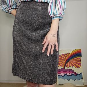 Vintage Black + Silver Sparkle Skirt